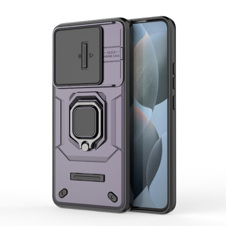 For Xiaomi Redmi K70 5G Sliding Camshield TPU + PC Shockproof Phone Case with Holder(Purple) - K70 Cases by PMC Jewellery | Online Shopping South Africa | PMC Jewellery | Buy Now Pay Later Mobicred