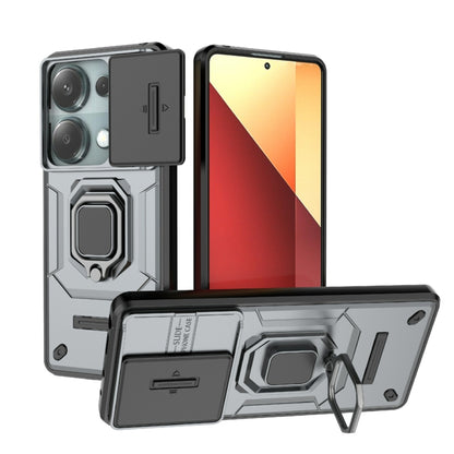 For Xiaomi Redmi Note 13 Pro 4G Global Sliding Camshield TPU + PC Shockproof Phone Case with Holder(Grey) - Note 13 Pro Cases by PMC Jewellery | Online Shopping South Africa | PMC Jewellery | Buy Now Pay Later Mobicred