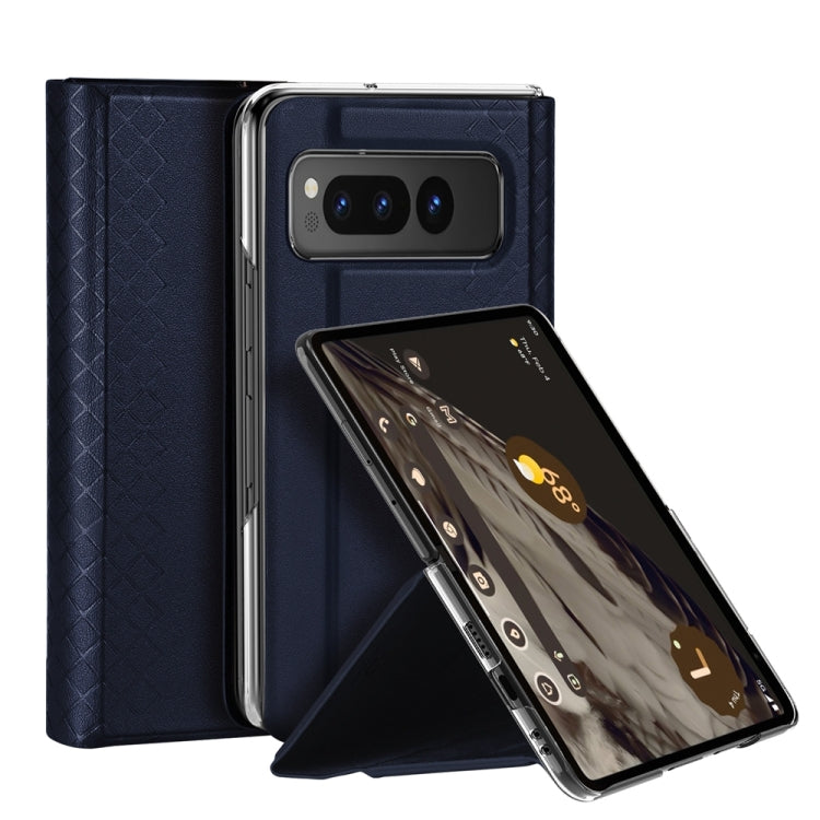 For Google Pixel Fold DUX DUCIS Bril Series PU + TPU Phone Case(Blue) - Google Cases by DUX DUCIS | Online Shopping South Africa | PMC Jewellery | Buy Now Pay Later Mobicred