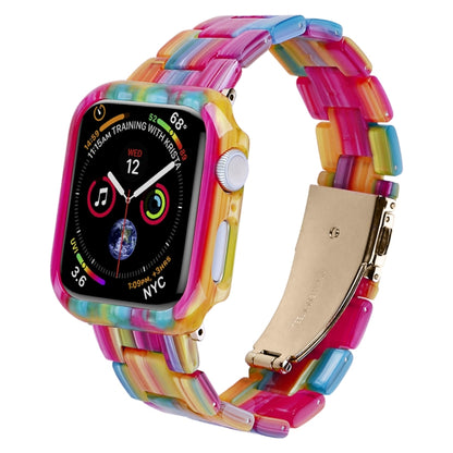 For Apple Watch Ultra 2 / Ultra 49mm Printed Resin PC Watch Band Case Kit(Rainbow) - Watch Cases by PMC Jewellery | Online Shopping South Africa | PMC Jewellery | Buy Now Pay Later Mobicred