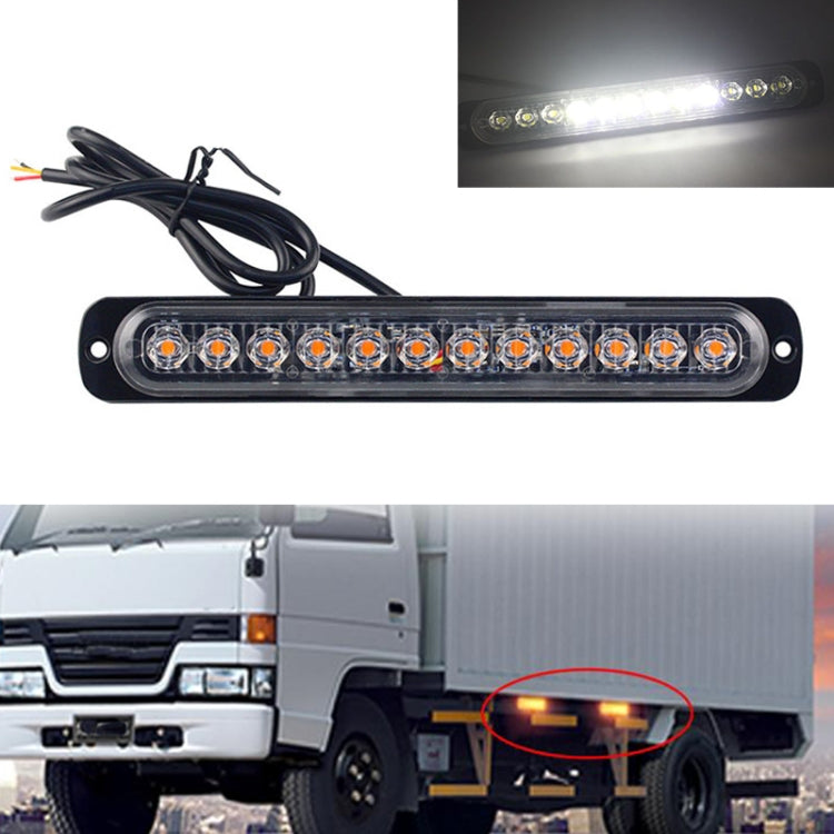 DC12V-24V / 36W Car Truck Emergency Strobe Flash Warning Light 12LEDs Long Ultra-thin Side Lights(White) - Warning Lights by PMC Jewellery | Online Shopping South Africa | PMC Jewellery | Buy Now Pay Later Mobicred