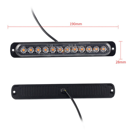 DC12V-24V / 36W Car Truck Emergency Strobe Flash Warning Light 12LEDs Long Ultra-thin Side Lights(Red) - Warning Lights by PMC Jewellery | Online Shopping South Africa | PMC Jewellery | Buy Now Pay Later Mobicred