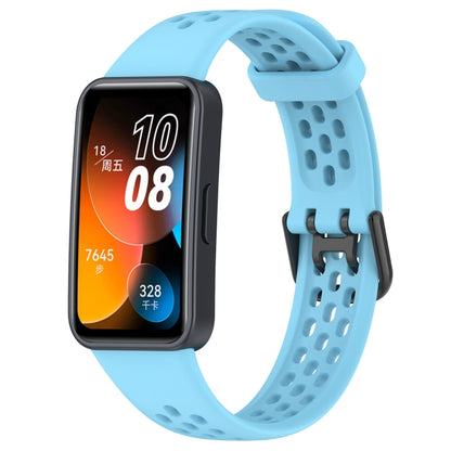 For Huawei Band 8 Solid Color Breathable Silicone Watch Band(Light Blue) - Watch Bands by PMC Jewellery | Online Shopping South Africa | PMC Jewellery