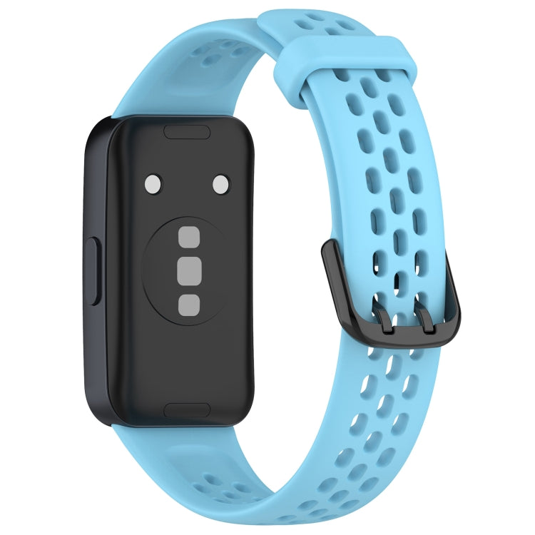 For Huawei Band 8 Solid Color Breathable Silicone Watch Band(Light Blue) - Watch Bands by PMC Jewellery | Online Shopping South Africa | PMC Jewellery