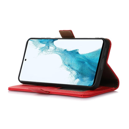 For Samsung Galaxy S24+ Side-Magnetic TJ Genuine Leather RFID Phone Case(Red) - Galaxy Phone Cases by PMC Jewellery | Online Shopping South Africa | PMC Jewellery | Buy Now Pay Later Mobicred