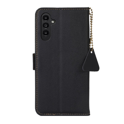 For Samsung Galaxy S24 Side-Magnetic TJ Genuine Leather RFID Phone Case(Black) - Galaxy Phone Cases by PMC Jewellery | Online Shopping South Africa | PMC Jewellery | Buy Now Pay Later Mobicred