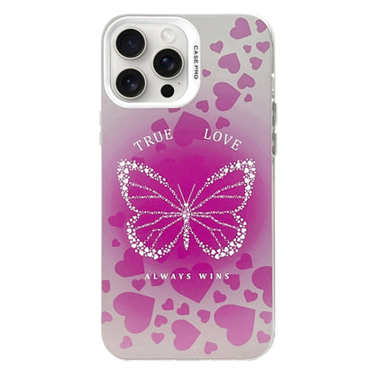 For iPhone 16 Pro Electroplated Silver Series PC Protective Phone Case(Pink Butterfly) - iPhone 16 Pro Cases by PMC Jewellery | Online Shopping South Africa | PMC Jewellery | Buy Now Pay Later Mobicred