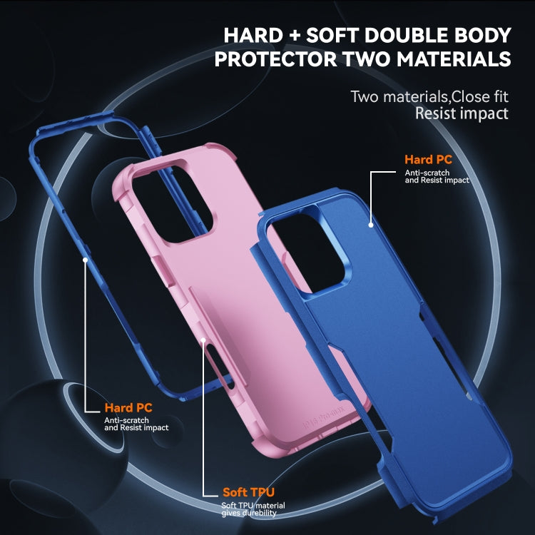 For iPhone 16 Pro Commuter Shockproof TPU + PC Phone Case(Royal Blue+Pink) - iPhone 16 Pro Cases by PMC Jewellery | Online Shopping South Africa | PMC Jewellery | Buy Now Pay Later Mobicred