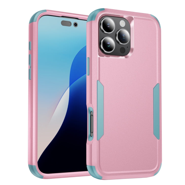 For iPhone 16 Pro Commuter Shockproof TPU + PC Phone Case(Pink+Grey Green) - iPhone 16 Pro Cases by PMC Jewellery | Online Shopping South Africa | PMC Jewellery | Buy Now Pay Later Mobicred