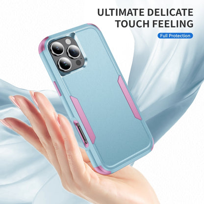 For iPhone 16 Pro Commuter Shockproof TPU + PC Phone Case(Grey Green+Pink) - iPhone 16 Pro Cases by PMC Jewellery | Online Shopping South Africa | PMC Jewellery | Buy Now Pay Later Mobicred