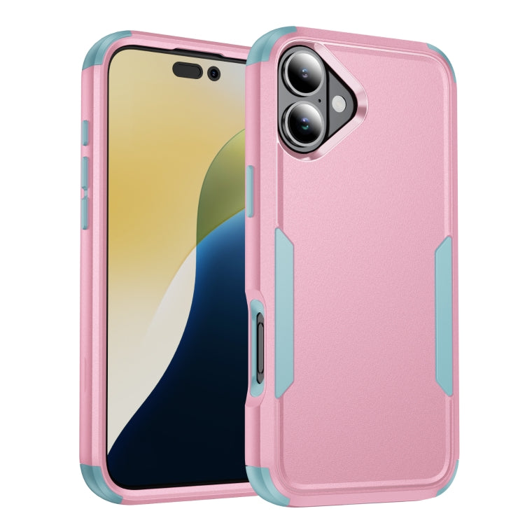 For iPhone 16 Plus Commuter Shockproof TPU + PC Phone Case(Pink+Grey Green) - iPhone 16 Plus Cases by PMC Jewellery | Online Shopping South Africa | PMC Jewellery | Buy Now Pay Later Mobicred