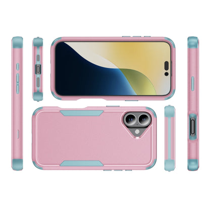 For iPhone 16 Plus Commuter Shockproof TPU + PC Phone Case(Pink+Grey Green) - iPhone 16 Plus Cases by PMC Jewellery | Online Shopping South Africa | PMC Jewellery | Buy Now Pay Later Mobicred