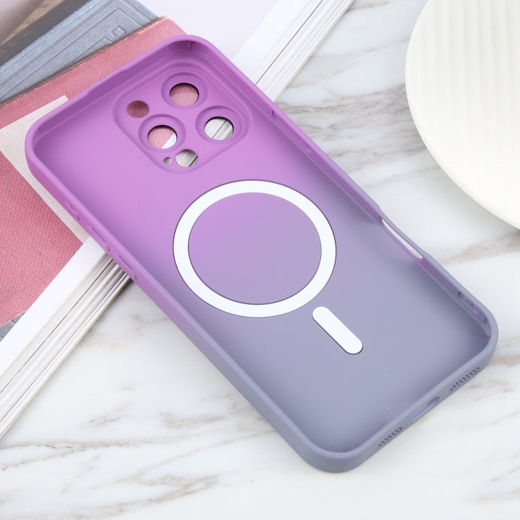 For iPhone 16 Pro Liquid TPU Silicone Gradient MagSafe Phone Case(Purple) - iPhone 16 Pro Cases by PMC Jewellery | Online Shopping South Africa | PMC Jewellery | Buy Now Pay Later Mobicred