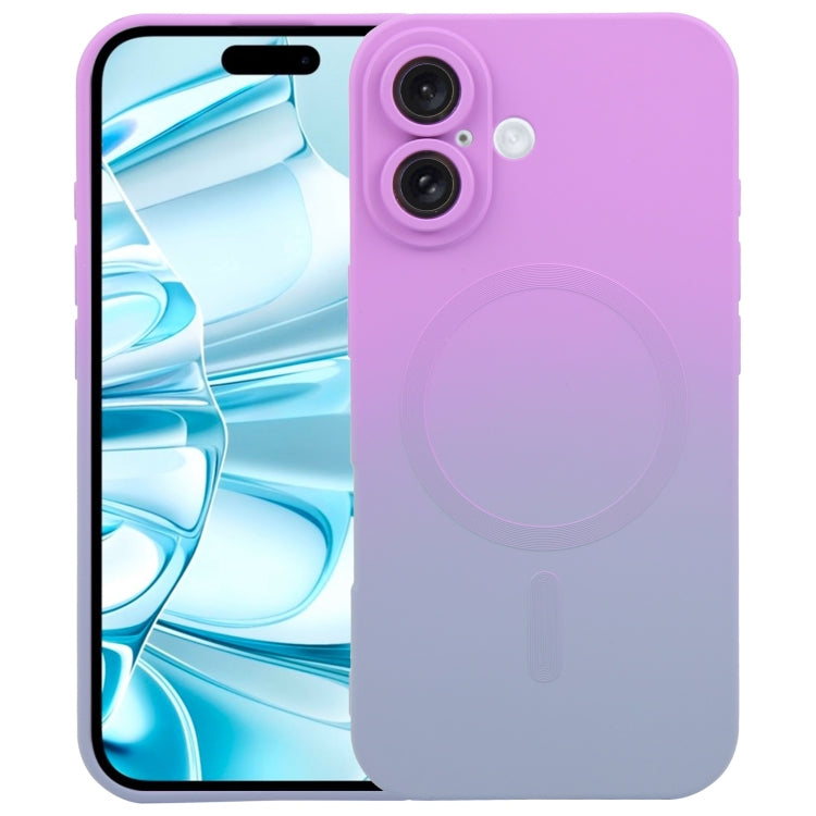 For iPhone 16 Plus Liquid TPU Silicone Gradient MagSafe Phone Case(Purple) - iPhone 16 Plus Cases by PMC Jewellery | Online Shopping South Africa | PMC Jewellery | Buy Now Pay Later Mobicred