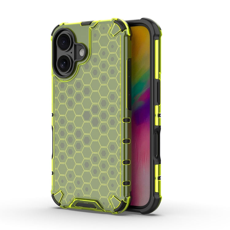 For iPhone 16 Honeycomb Shockproof Phone Case(Green) - iPhone 16 Cases by PMC Jewellery | Online Shopping South Africa | PMC Jewellery | Buy Now Pay Later Mobicred