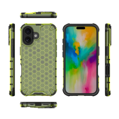 For iPhone 16 Honeycomb Shockproof Phone Case(Green) - iPhone 16 Cases by PMC Jewellery | Online Shopping South Africa | PMC Jewellery | Buy Now Pay Later Mobicred