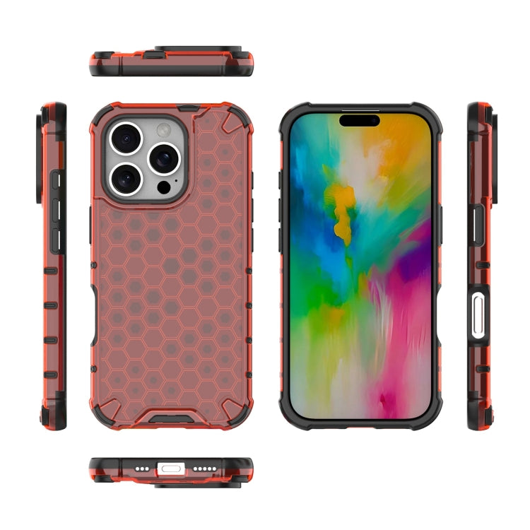 For iPhone 16 Pro Max Honeycomb Shockproof Phone Case(Red) - iPhone 16 Pro Max Cases by PMC Jewellery | Online Shopping South Africa | PMC Jewellery | Buy Now Pay Later Mobicred