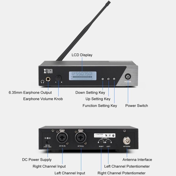 XTUGA  IEM1100 Professional Wireless In Ear Monitor System 4 BodyPacks(AU Plug) - Microphone by XTUGA | Online Shopping South Africa | PMC Jewellery | Buy Now Pay Later Mobicred