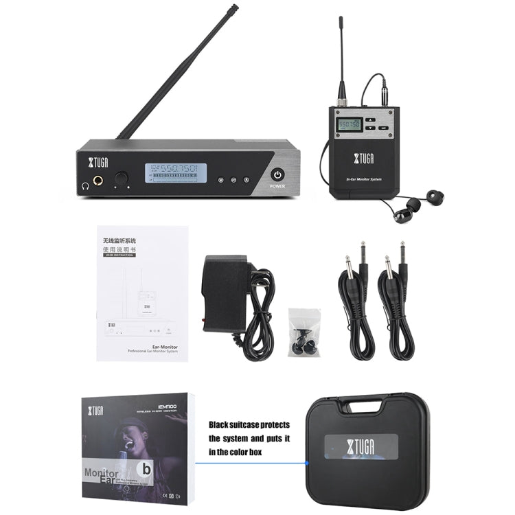 XTUGA  IEM1100 Professional Wireless In Ear Monitor System 1 BodyPacks(EU Plug) - Microphone by XTUGA | Online Shopping South Africa | PMC Jewellery | Buy Now Pay Later Mobicred