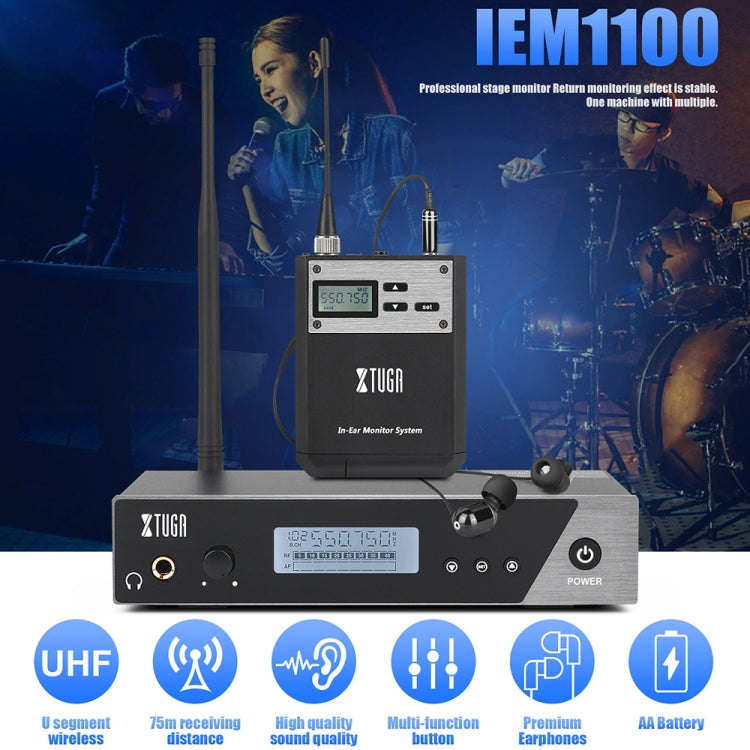 XTUGA  IEM1100 Professional Wireless In Ear Monitor System 5 BodyPacks(AU Plug) - Microphone by XTUGA | Online Shopping South Africa | PMC Jewellery | Buy Now Pay Later Mobicred