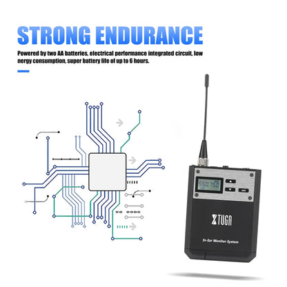 XTUGA  IEM1100 Professional Wireless In Ear Monitor System 1 BodyPacks(US Plug) - Microphone by XTUGA | Online Shopping South Africa | PMC Jewellery | Buy Now Pay Later Mobicred