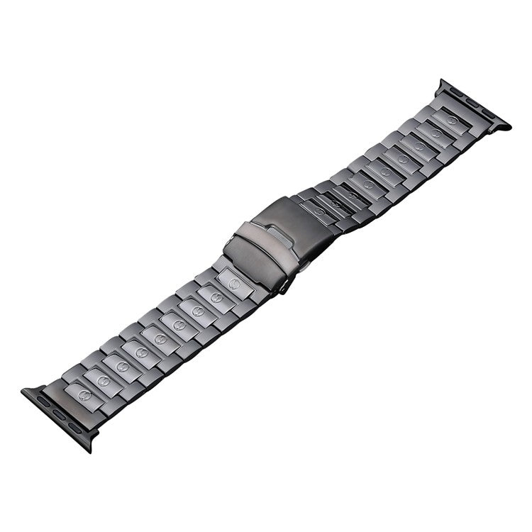 For Apple Watch Series 8 41mm Safety Buckle Titanium Steel Watch Band(Grey) - Watch Bands by PMC Jewellery | Online Shopping South Africa | PMC Jewellery