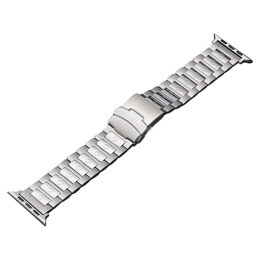 For Apple Watch Series 6 44mm Safety Buckle Titanium Steel Watch Band(Silver) - Watch Bands by PMC Jewellery | Online Shopping South Africa | PMC Jewellery