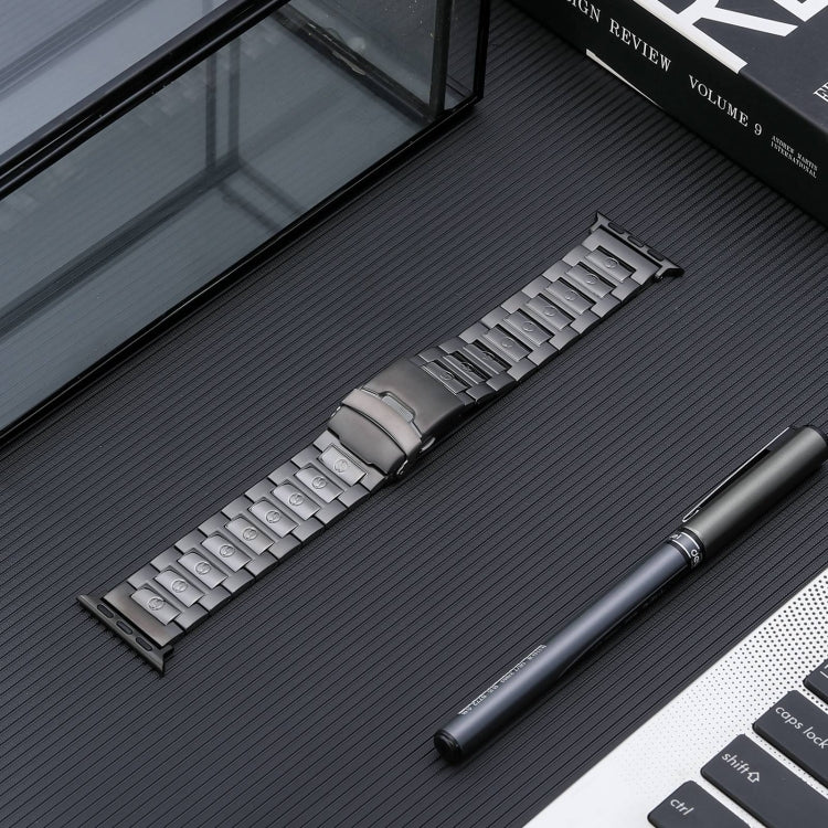 For Apple Watch Series 2 38mm Safety Buckle Titanium Steel Watch Band(Grey) - Watch Bands by PMC Jewellery | Online Shopping South Africa | PMC Jewellery