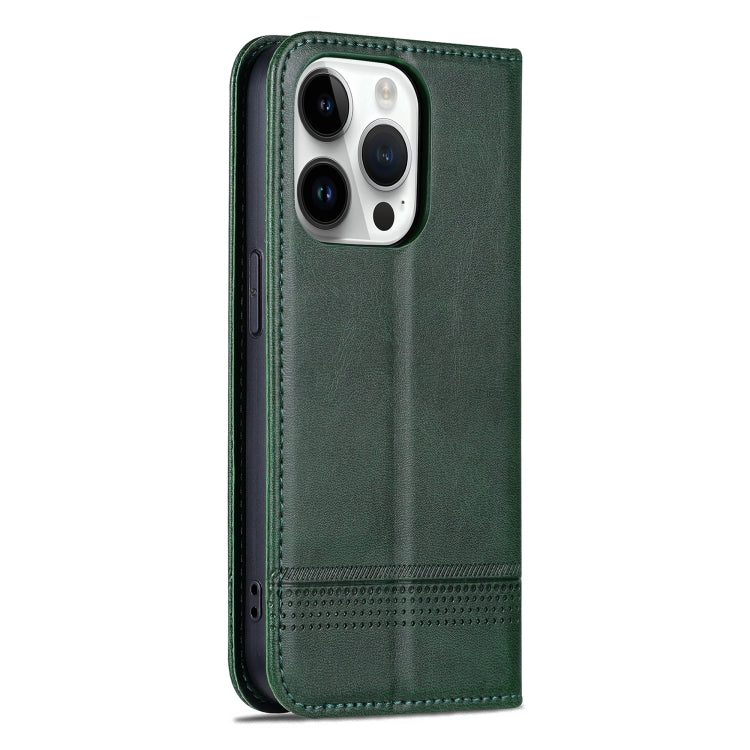 For iPhone 16 Pro Max AZNS Magnetic Calf Texture Flip Leather Phone Case(Dark Green) - iPhone 16 Pro Max Cases by AZNS | Online Shopping South Africa | PMC Jewellery | Buy Now Pay Later Mobicred