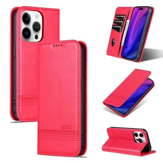 For iPhone 16 Pro AZNS Magnetic Calf Texture Flip Leather Phone Case(Red) - iPhone 16 Pro Cases by AZNS | Online Shopping South Africa | PMC Jewellery | Buy Now Pay Later Mobicred