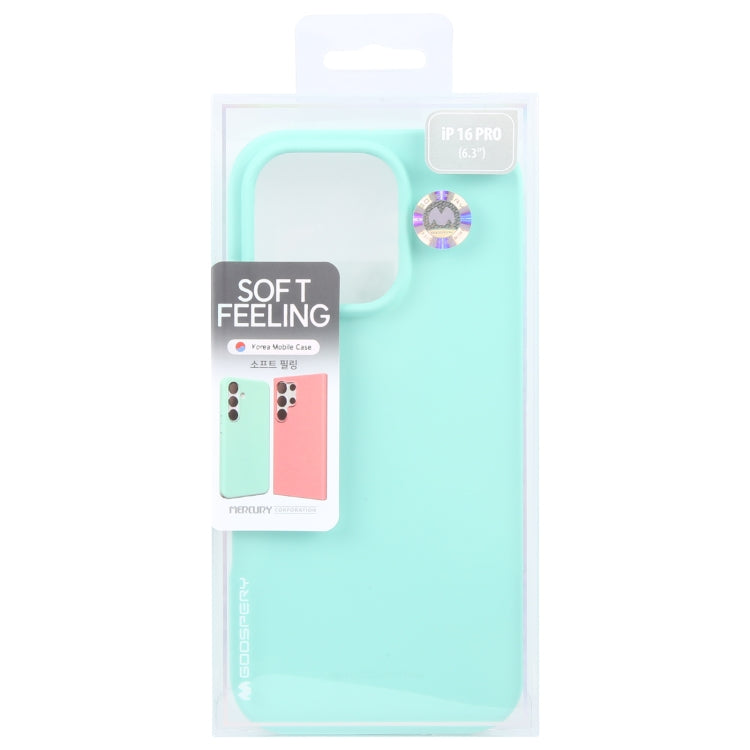 For iPhone 16 Pro GOOSPERY SOFT FEELING Liquid TPU Soft Phone Case(Mint Green) - iPhone 16 Pro Cases by GOOSPERY | Online Shopping South Africa | PMC Jewellery | Buy Now Pay Later Mobicred