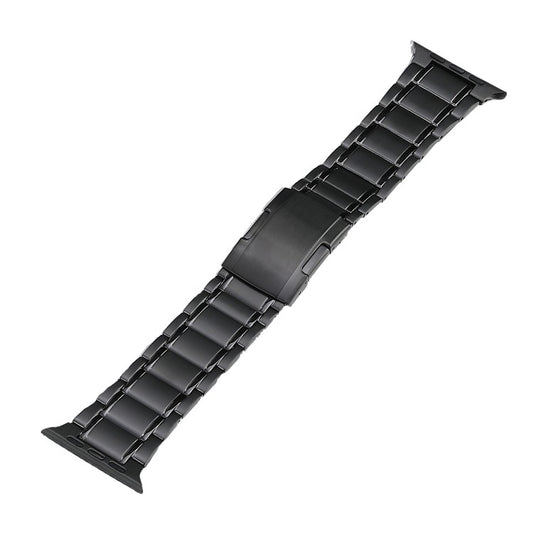 For Apple Watch Series 4 44mm Five Beads Turtle Buckle Titanium Steel Watch Band(Black) - Watch Bands by PMC Jewellery | Online Shopping South Africa | PMC Jewellery