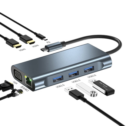 2311 8 in 1 USB-C / Type-C to USB Multifunctional Docking Station HUB Adapter - USB HUB by PMC Jewellery | Online Shopping South Africa | PMC Jewellery | Buy Now Pay Later Mobicred