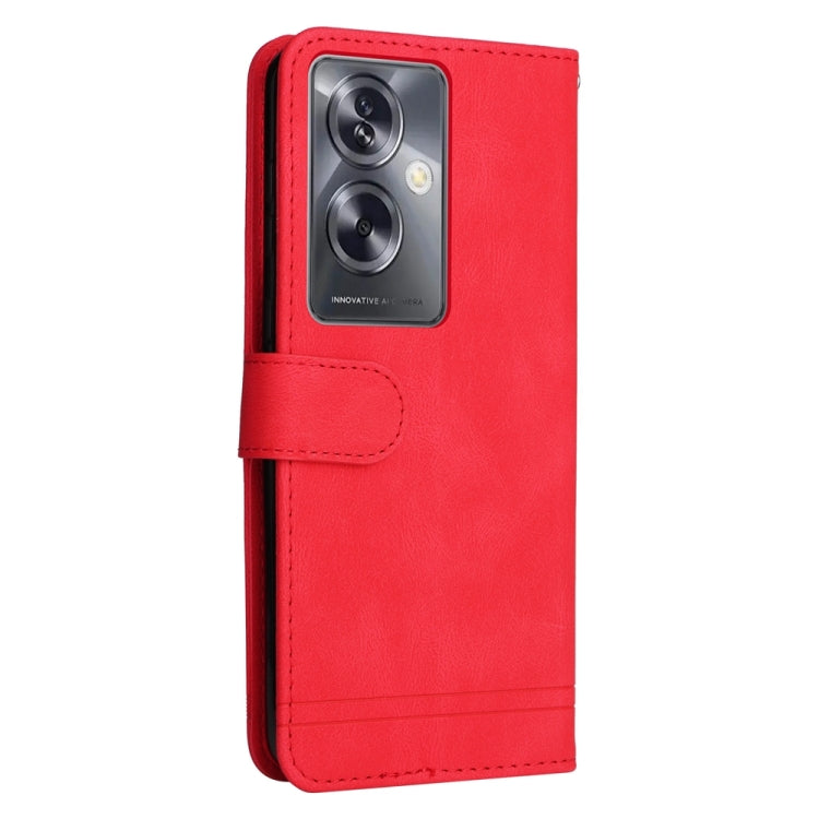 For OPPO A79 5G Skin Feel Life Tree Metal Button Leather Phone Case(Red) - OPPO Cases by PMC Jewellery | Online Shopping South Africa | PMC Jewellery