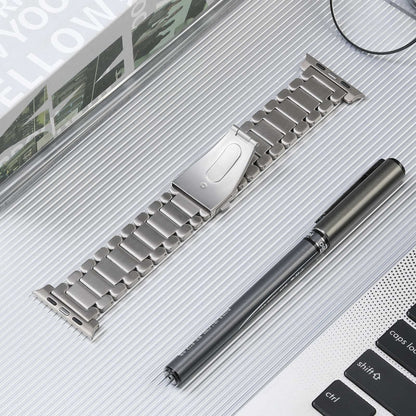 For Apple Watch SE 2022 40mm Five Beads Titanium Steel Watch Band(Silver) - Watch Bands by PMC Jewellery | Online Shopping South Africa | PMC Jewellery