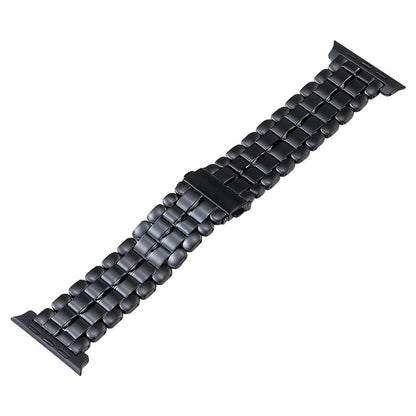 For Apple Watch SE 44mm Five Beads Titanium Steel Watch Band(Black) - Watch Bands by PMC Jewellery | Online Shopping South Africa | PMC Jewellery