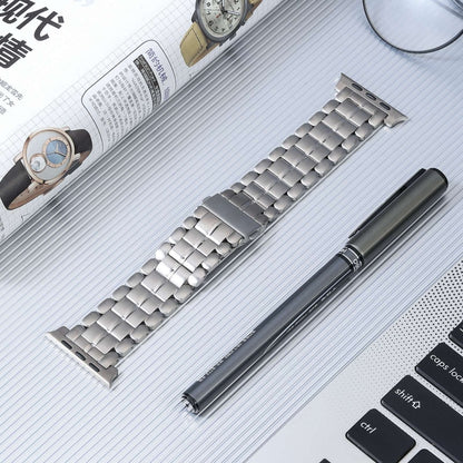 For Apple Watch Series 6 40mm Five Beads Titanium Steel Watch Band(Silver) - Watch Bands by PMC Jewellery | Online Shopping South Africa | PMC Jewellery