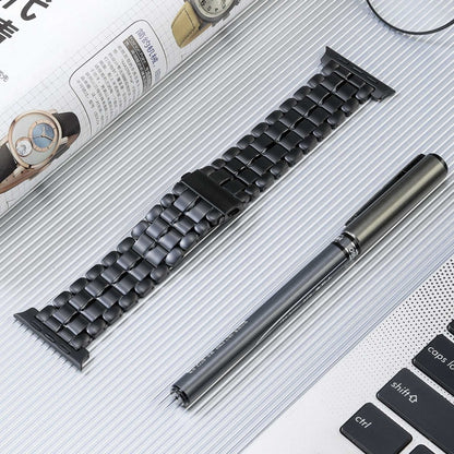 For Apple Watch Series 5 40mm Five Beads Titanium Steel Watch Band(Black) - Watch Bands by PMC Jewellery | Online Shopping South Africa | PMC Jewellery