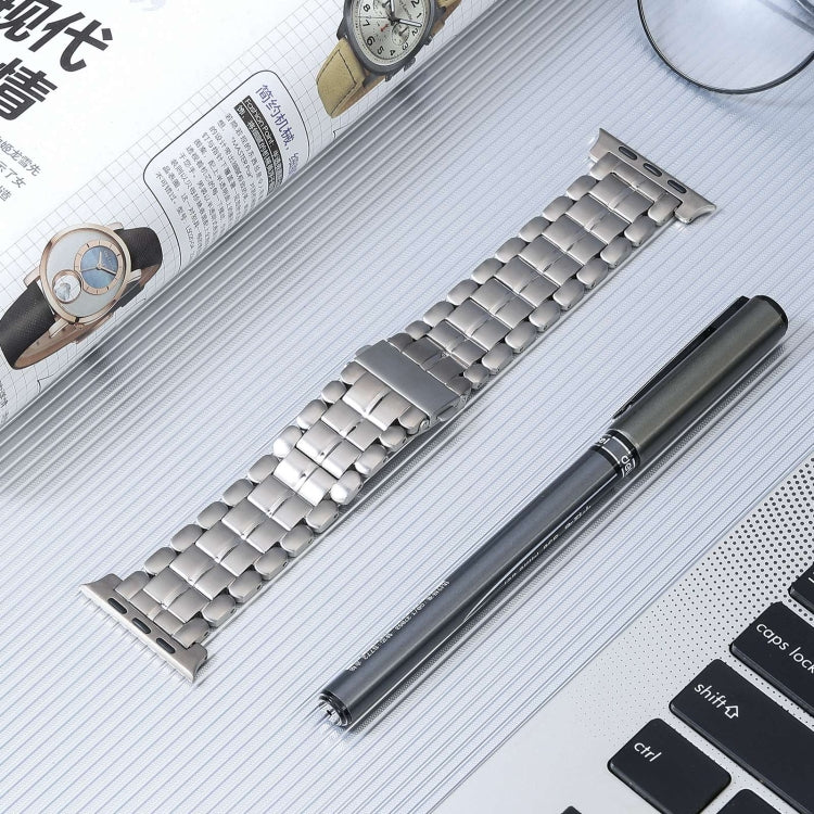 For Apple Watch Series 3 38mm Five Beads Titanium Steel Watch Band(Silver) - Watch Bands by PMC Jewellery | Online Shopping South Africa | PMC Jewellery