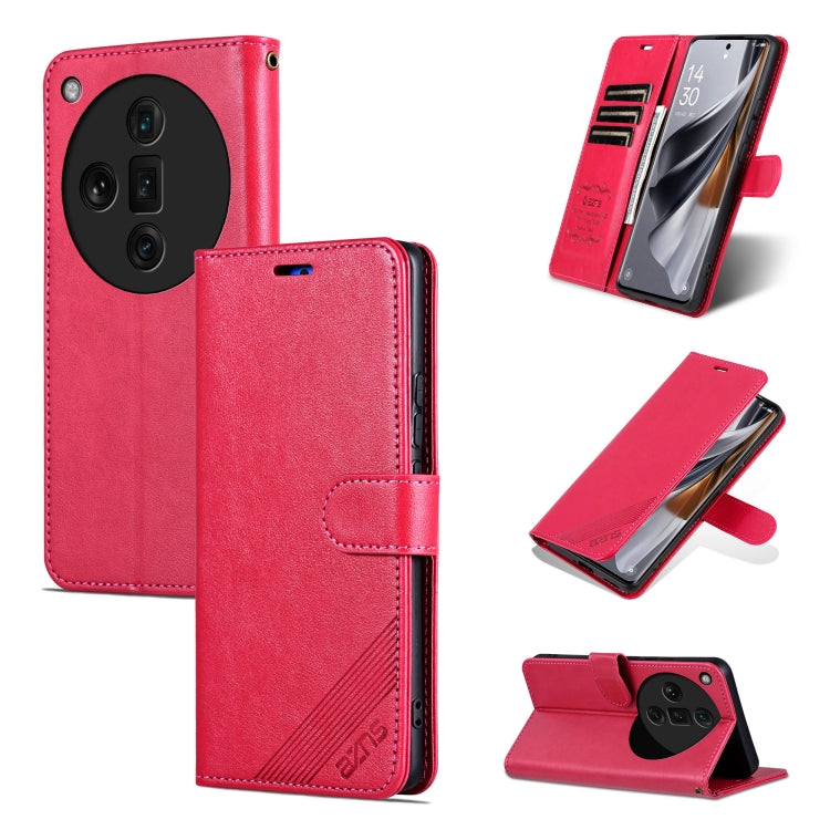 For OPPO Find X7 Ultra AZNS Sheepskin Texture Flip Leather Phone Case(Red) - Find X7 Ultra Cases by AZNS | Online Shopping South Africa | PMC Jewellery | Buy Now Pay Later Mobicred