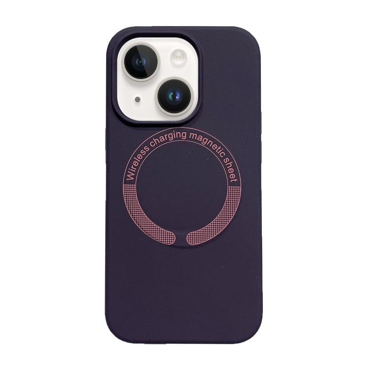 For iPhone 15 Magsafe Magnetic Silicone Phone Case(Dark Purple) - iPhone 15 Cases by PMC Jewellery | Online Shopping South Africa | PMC Jewellery