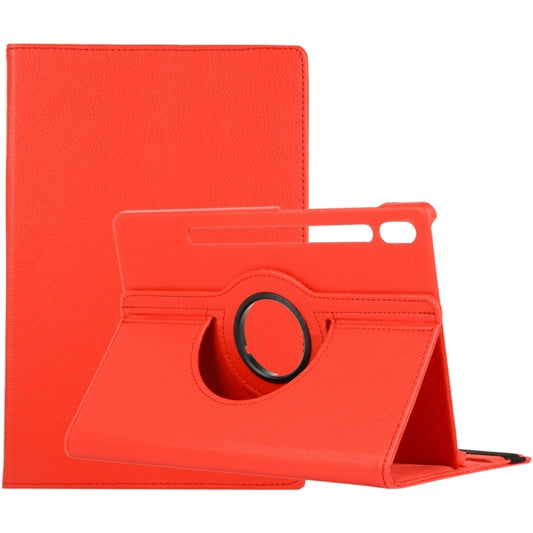 For Samsung Galaxy Tab S9 360 Degrees Rotation Holder Litchi Texture Leather Tablet Case(Red) - Galaxy Tab S9 Cases by PMC Jewellery | Online Shopping South Africa | PMC Jewellery | Buy Now Pay Later Mobicred