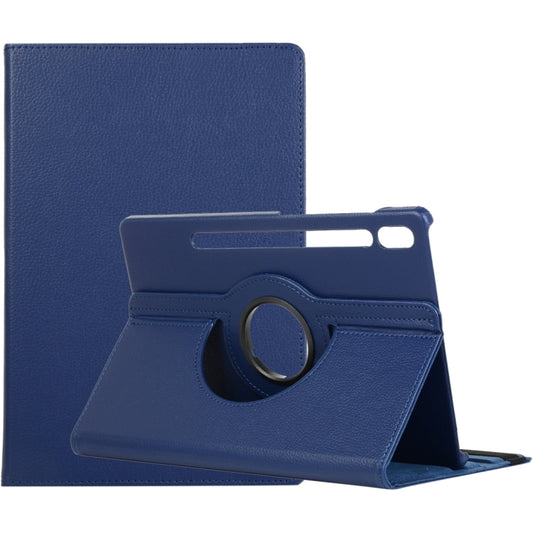 For Samsung Galaxy Tab S9 360 Degrees Rotation Holder Litchi Texture Leather Tablet Case(Blue) - Galaxy Tab S9 Cases by PMC Jewellery | Online Shopping South Africa | PMC Jewellery | Buy Now Pay Later Mobicred