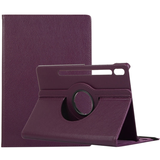 For Samsung Galaxy Tab S9 360 Degrees Rotation Holder Litchi Texture Leather Tablet Case(Purple) - Galaxy Tab S9 Cases by PMC Jewellery | Online Shopping South Africa | PMC Jewellery | Buy Now Pay Later Mobicred