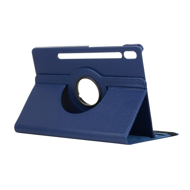 For Samsung Galaxy Tab S9+ / Tab S10+ 360 Degrees Rotation Holder Litchi Texture Leather Tablet Case(Blue) - Galaxy Tab S9+ Cases by PMC Jewellery | Online Shopping South Africa | PMC Jewellery | Buy Now Pay Later Mobicred