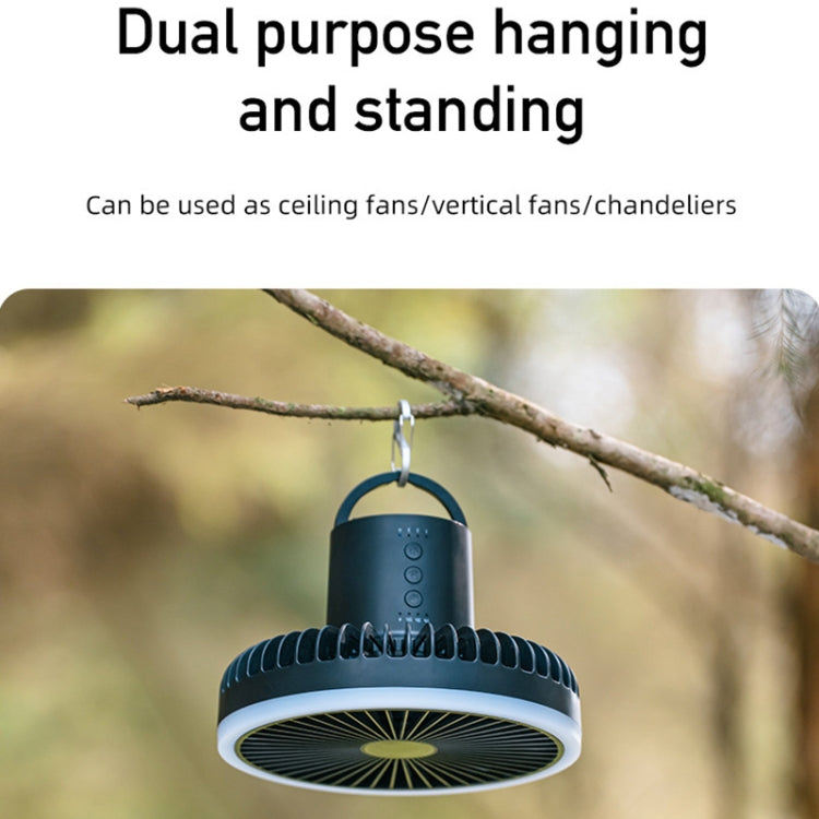 DQ216 10000mAh Outdoor Portable Liftable Swivel Head Camping Fan Tent Hanging Vertical Colorful Light with Remote Control(Avocado Green) - Electric Fans by PMC Jewellery | Online Shopping South Africa | PMC Jewellery | Buy Now Pay Later Mobicred