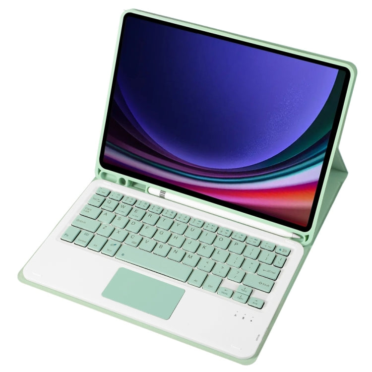 For Samsung Galaxy Tab S9 A710B-A Candy Color TPU Touch Bluetooth Keyboard Leather Tablet Case with Pen Holder(Light Green) - Samsung Keyboard by PMC Jewellery | Online Shopping South Africa | PMC Jewellery