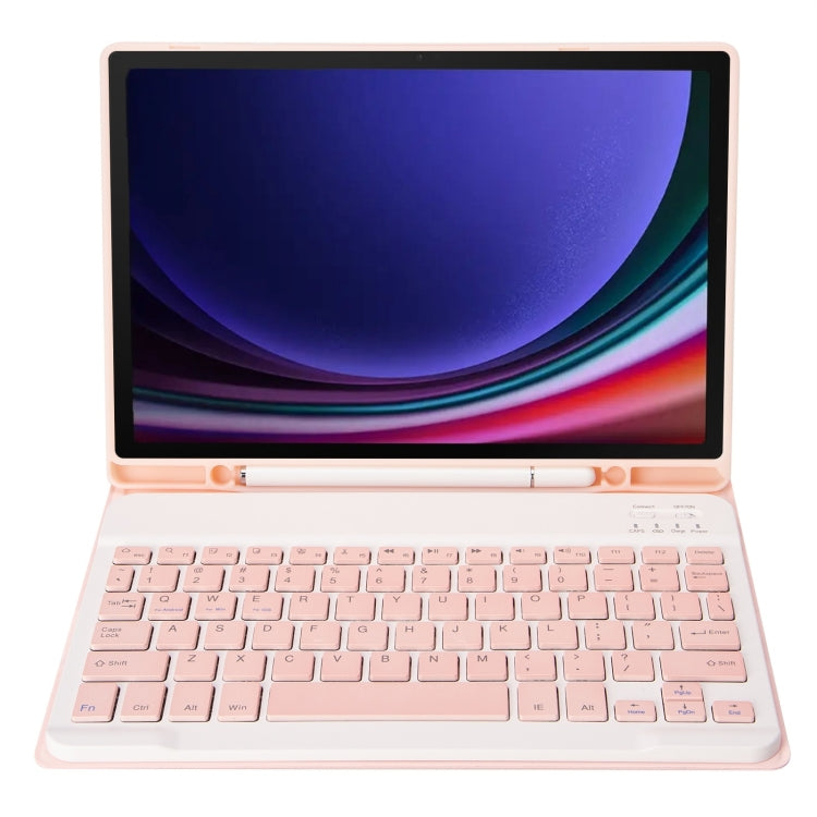 For Samsung Galaxy Tab S9 A710B Candy Color TPU Bluetooth Keyboard Leather Tablet Case with Pen Holder(Pink) - Samsung Keyboard by PMC Jewellery | Online Shopping South Africa | PMC Jewellery