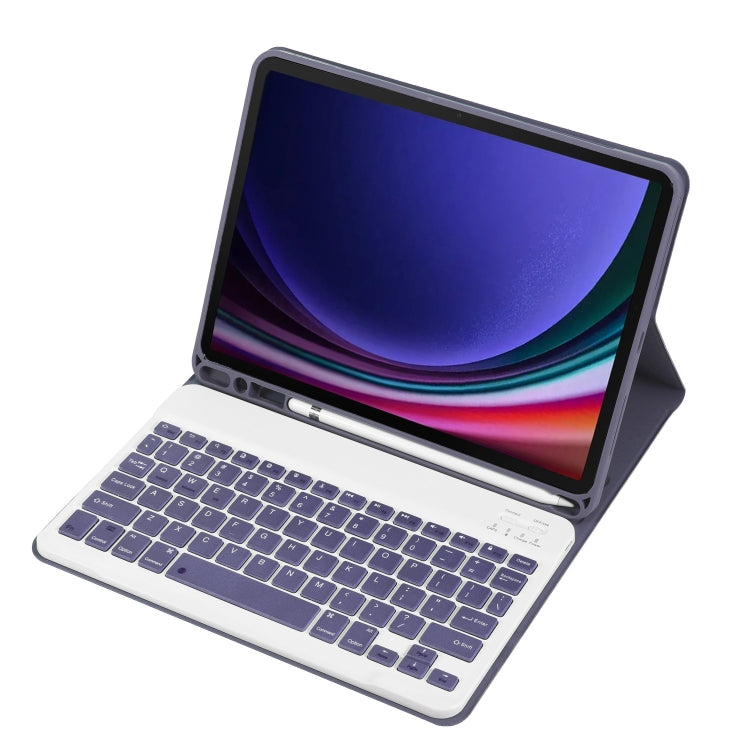 For Samsung Galaxy Tab S9 A710B Candy Color TPU Bluetooth Keyboard Leather Tablet Case with Pen Holder(Purple) - Samsung Keyboard by PMC Jewellery | Online Shopping South Africa | PMC Jewellery