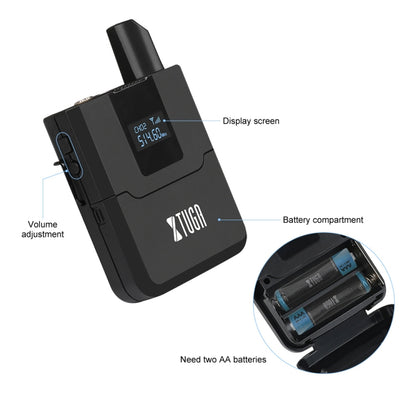 XTUGA A140-HB Wireless Microphone System 4 Channel Handheld Lavalier Headset Microphone(EU Plug) - Microphone by XTUGA | Online Shopping South Africa | PMC Jewellery | Buy Now Pay Later Mobicred